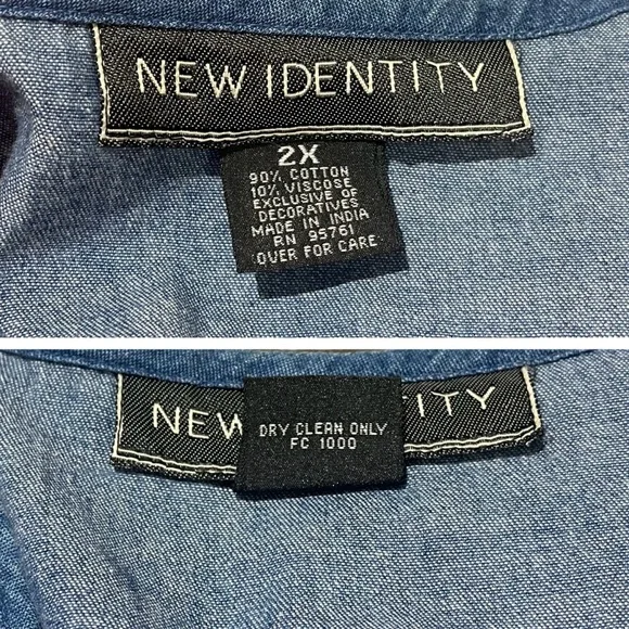 Vintage New Identity Patchwork Denim Vest Size 2X - Picture 5 of 7